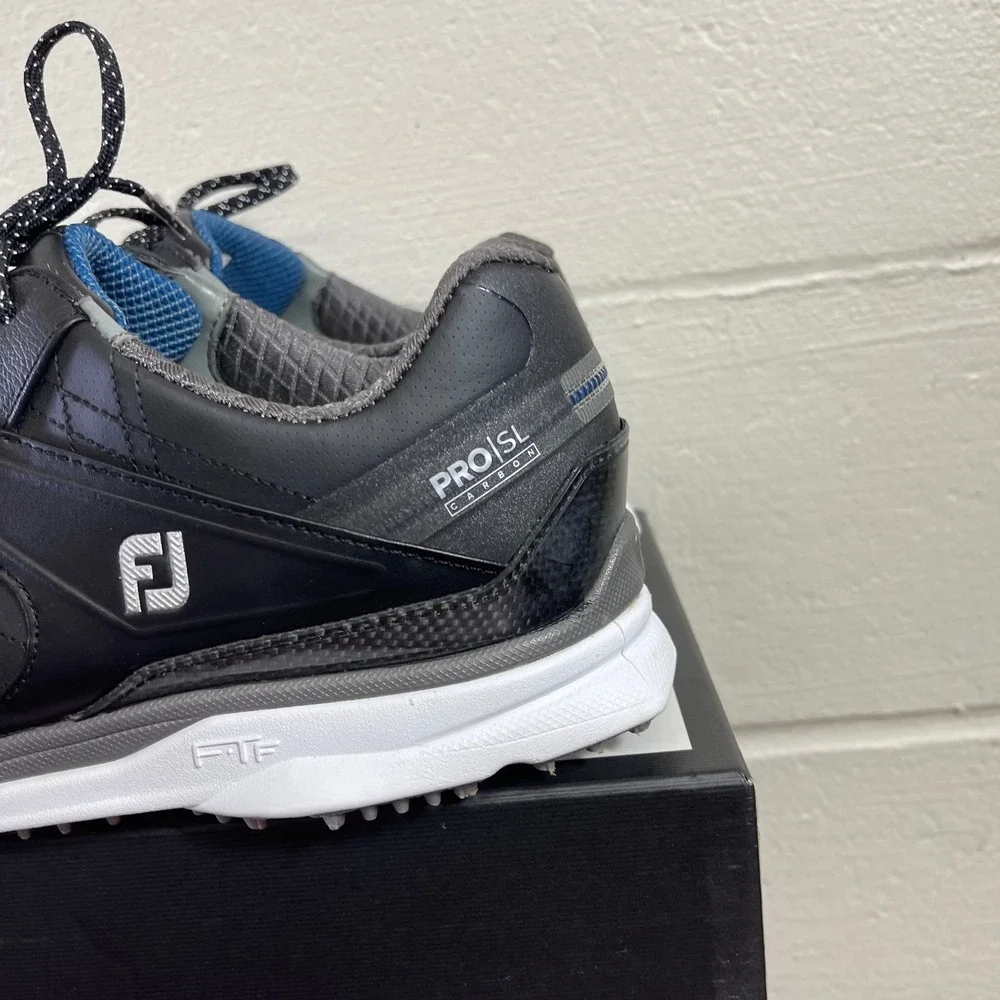 FootJoy Pro SL 53108 Black Carbon Leather Spikeless Golf Shoes Men's US 11 M